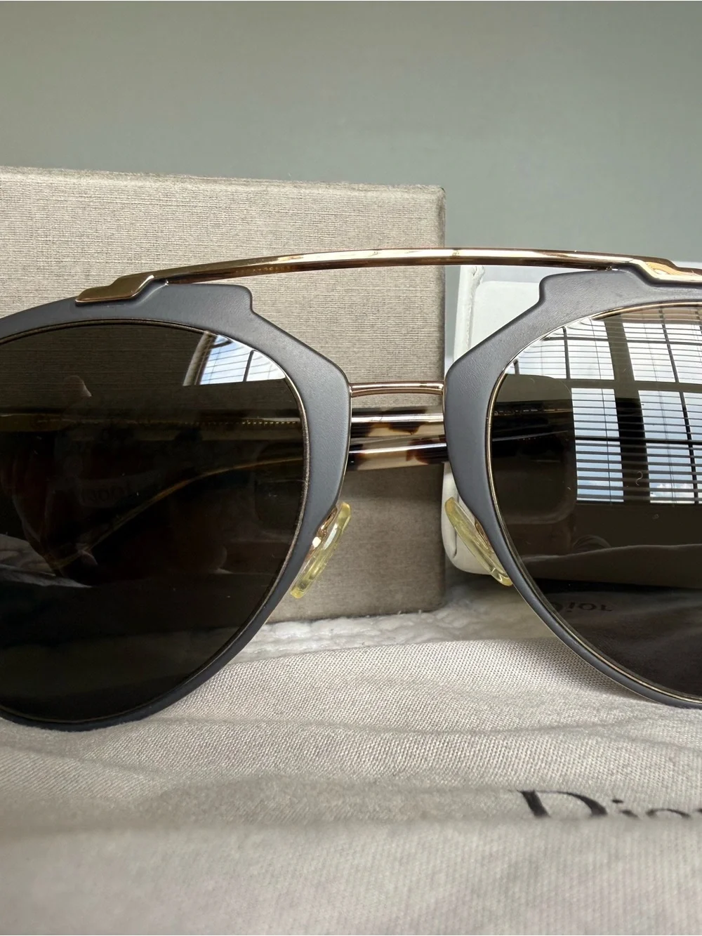 Christian Dior Reflected Aviator Sunglasses - Gold & Tortoise (52-21-140)